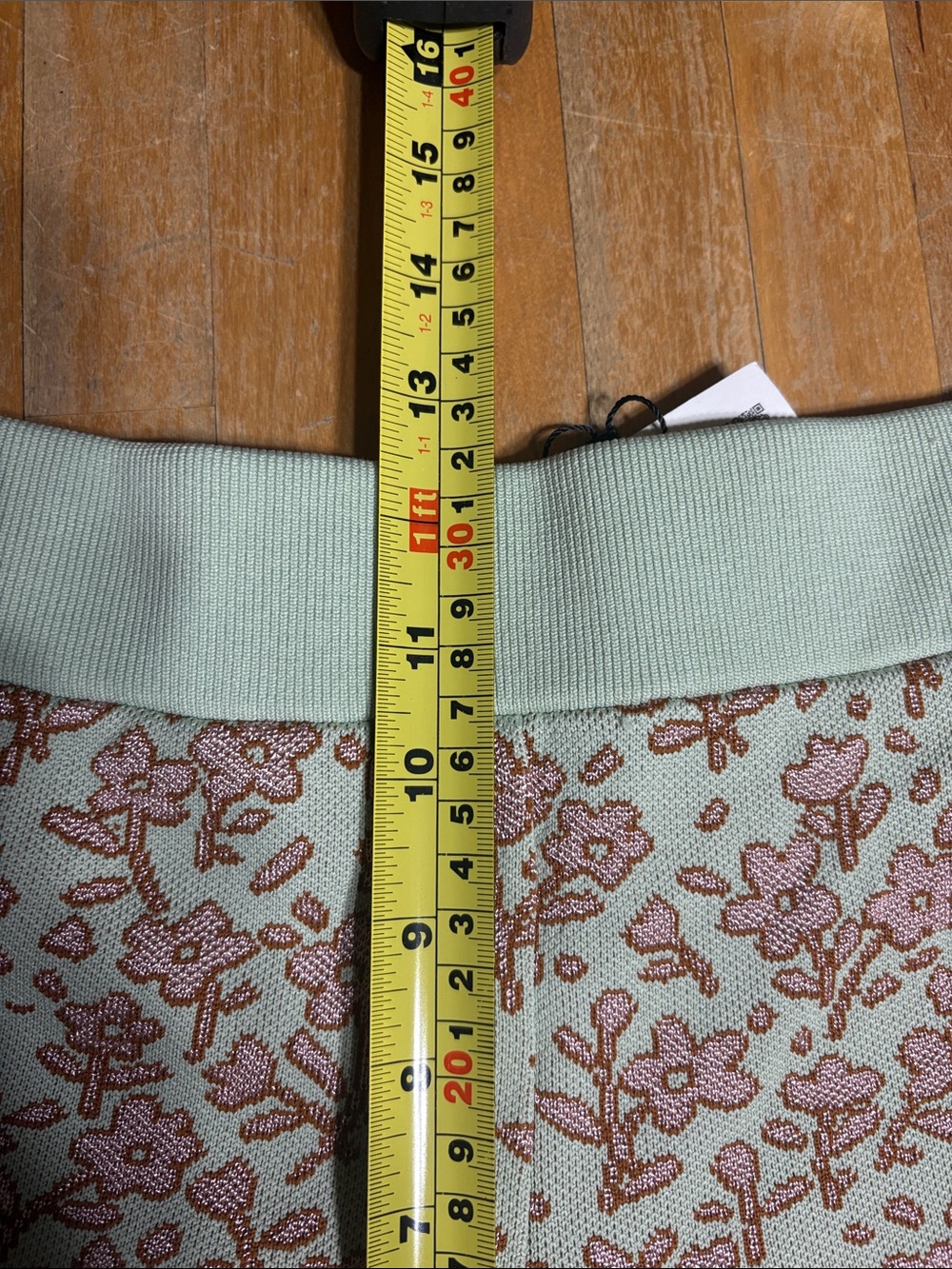 Zara NWT Mint Green Knit Floral Highrise shorts - Picture 8 of 9